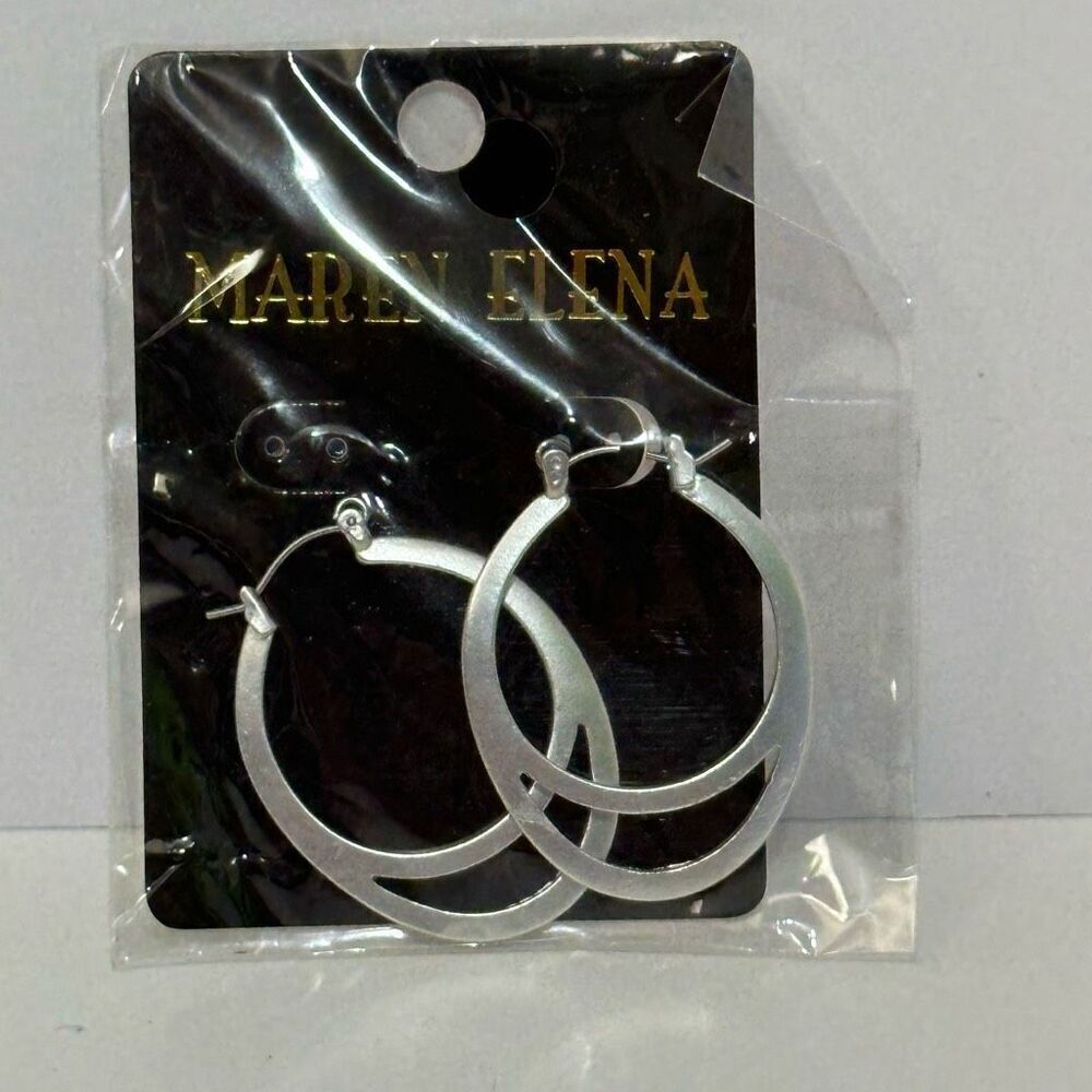 Maren Elena Hoop Earings Silver finish